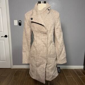 Kenneth Cole New York Asymmetrical Coat, Camel, Large 12-14